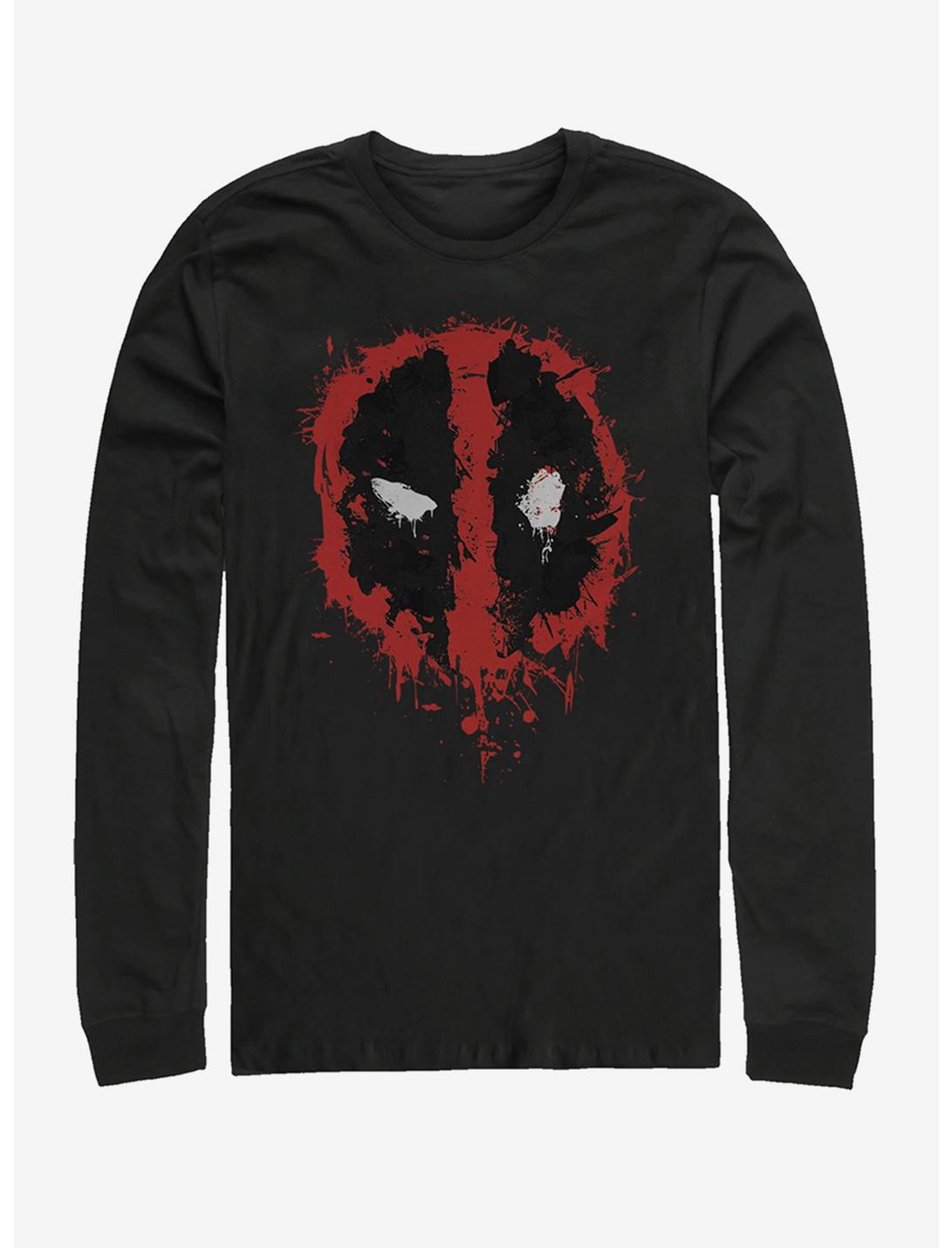 Marvel Deadpool Splatter Icon Long-Sleeve T-Shirt, BLACK, hi-res