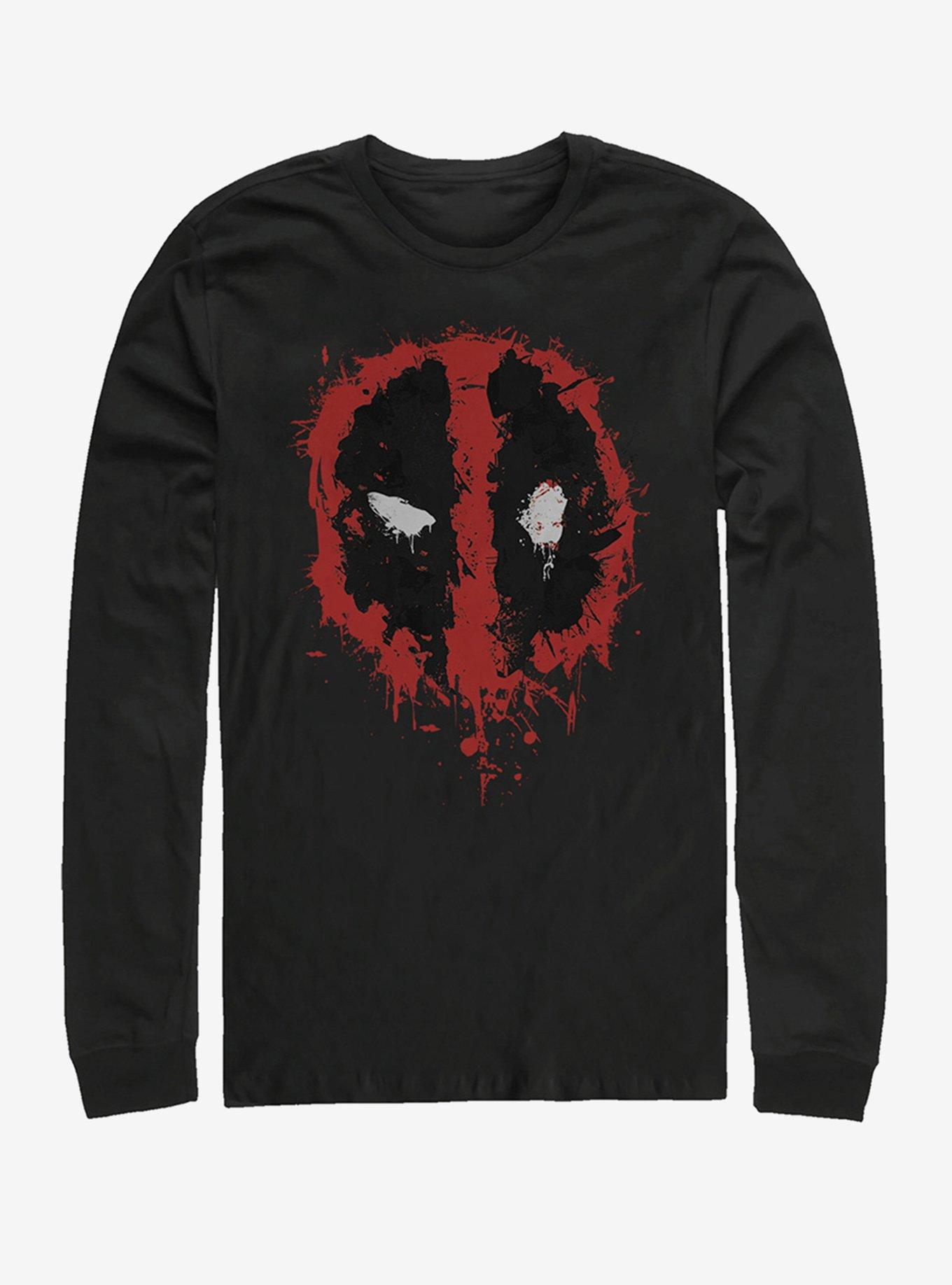 Marvel Deadpool Splatter Icon Long-Sleeve T-Shirt, BLACK, hi-res