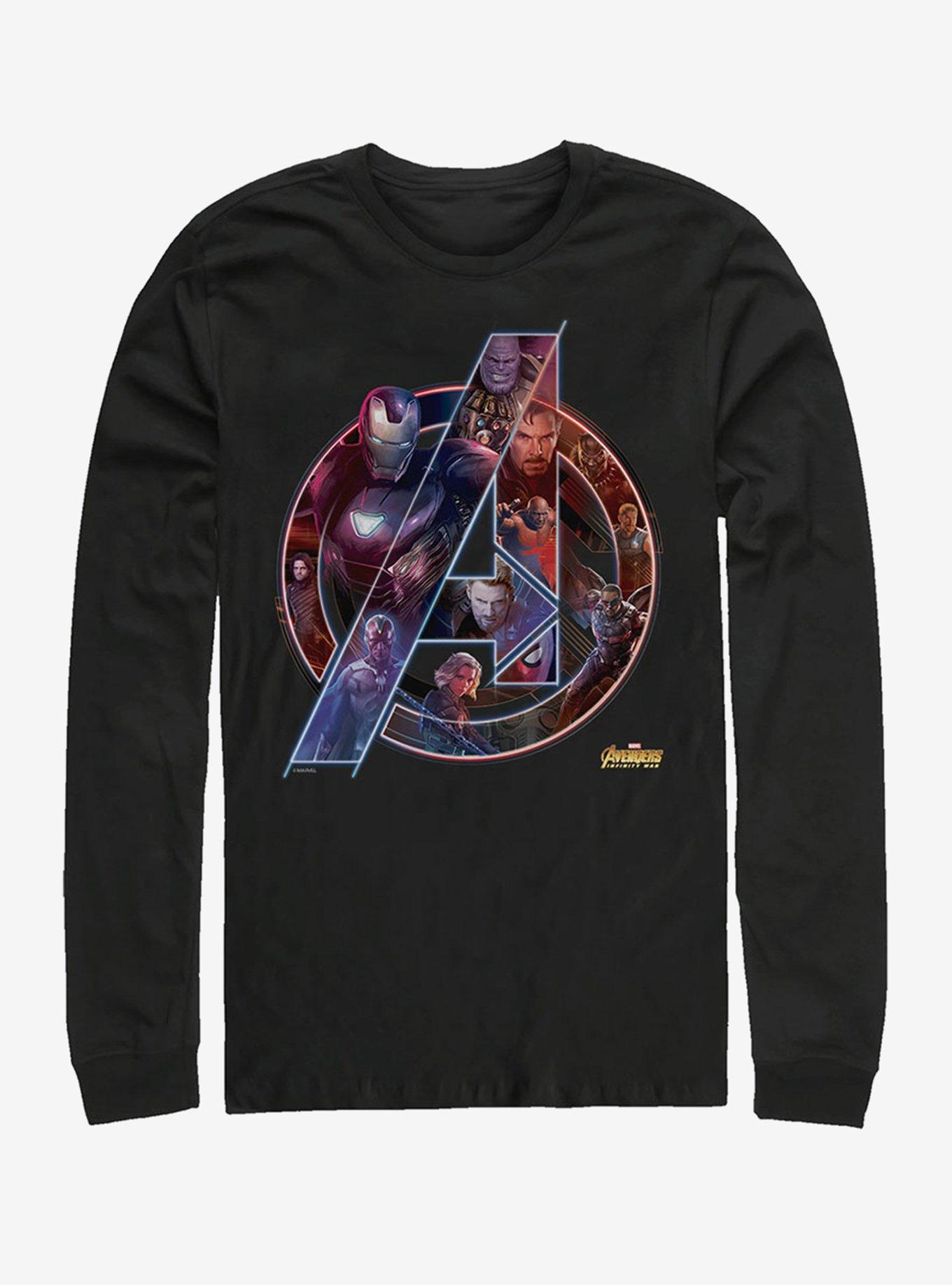 Marvel Team Neon Long-Sleeve T-Shirt, BLACK, hi-res