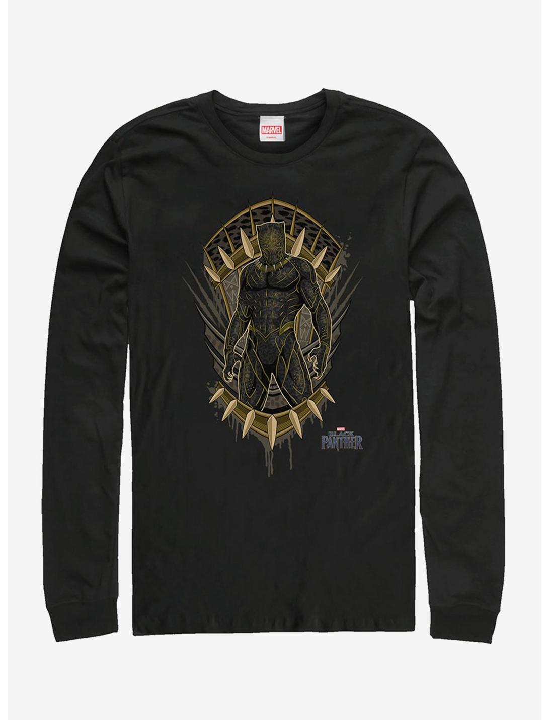 Marvel Black Panther Jaguar Crest Long-Sleeve T-Shirt, BLACK, hi-res