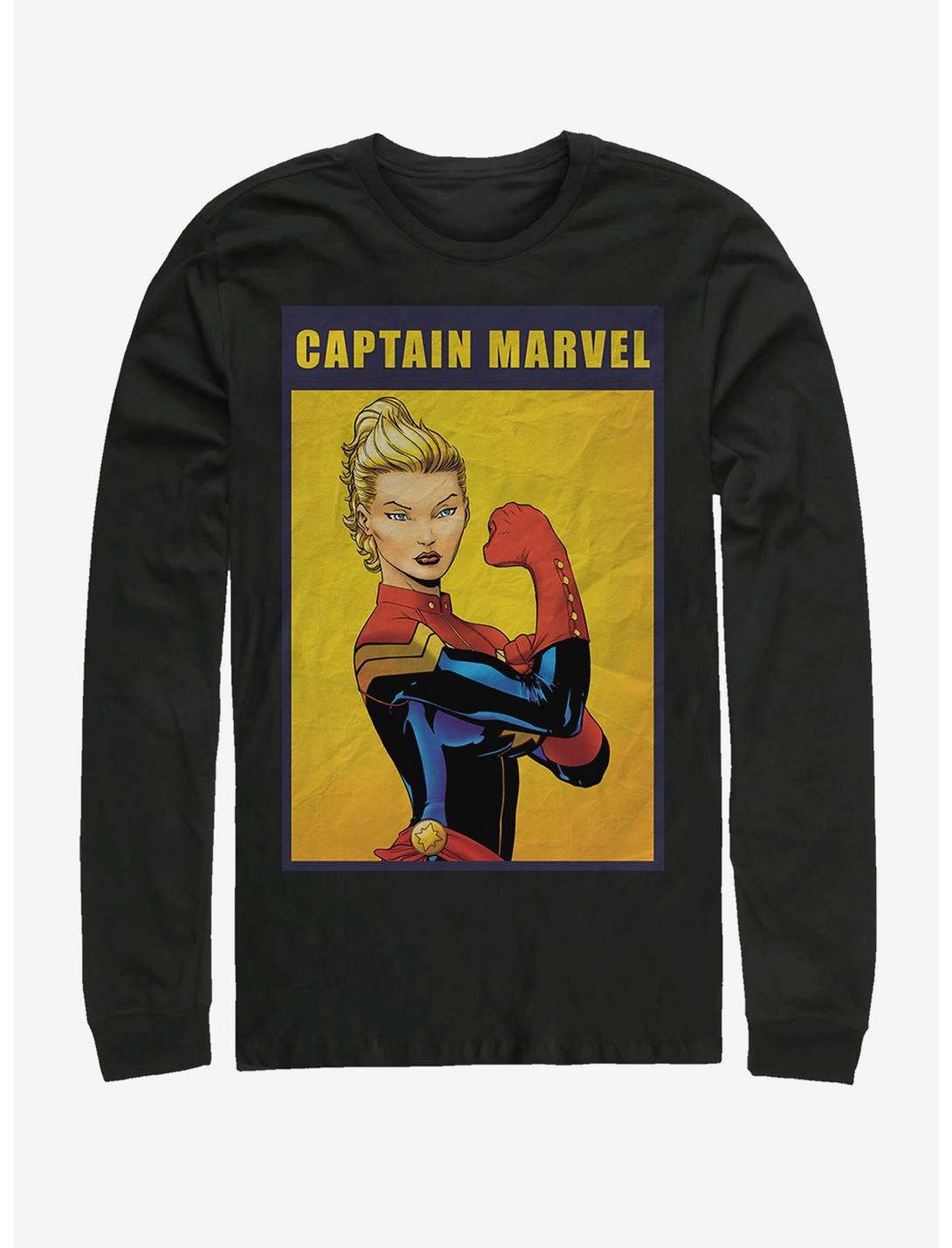 Marvel Captain Marvel The Riveter Long-Sleeve T-Shirt, BLACK, hi-res