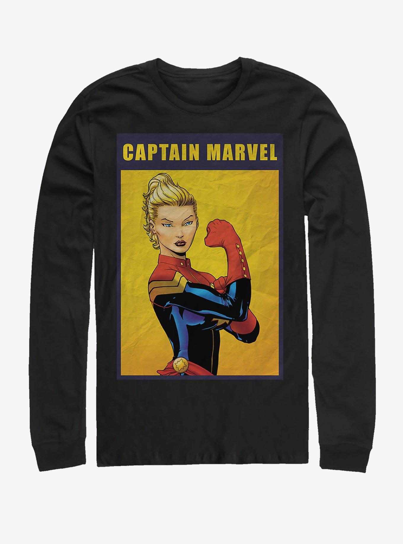 Marvel Captain Marvel The Riveter Long-Sleeve T-Shirt, BLACK, hi-res