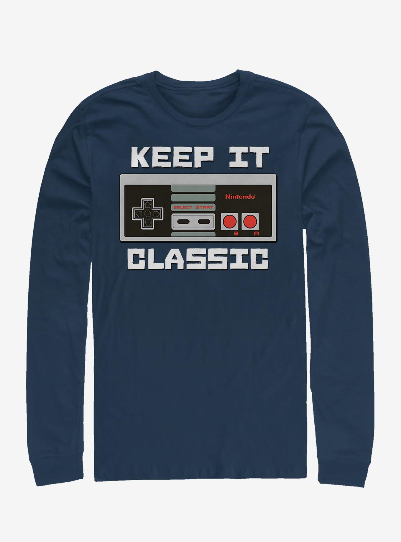 Nintendo Keep It Classic Long-Sleeve T-Shirt, NAVY, hi-res