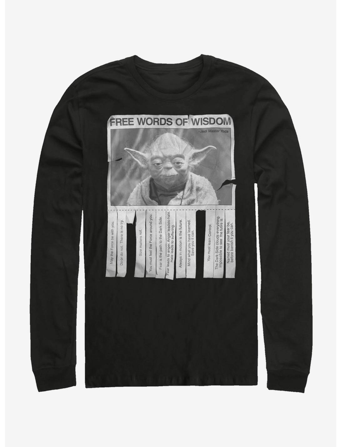Star Wars Words of Wisdom Long-Sleeve T-Shirt, BLACK, hi-res