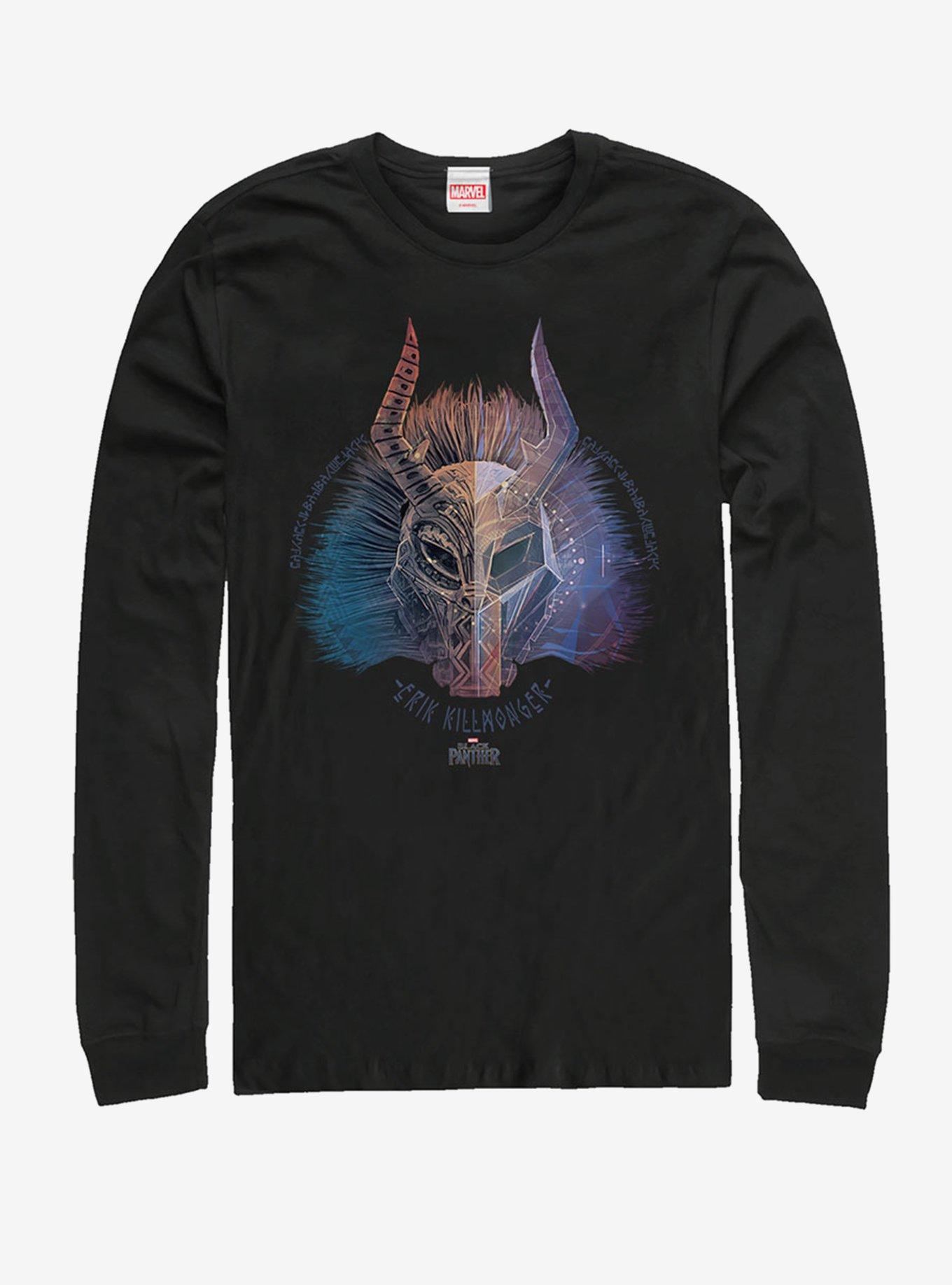 Marvel Black Panther Erik Kilmonger Long-Sleeve T-Shirt, BLACK, hi-res