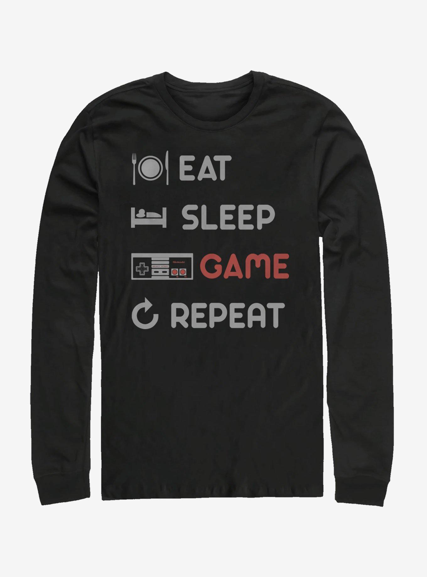 Nintendo Game Repeat Long-Sleeve T-Shirt, BLACK, hi-res