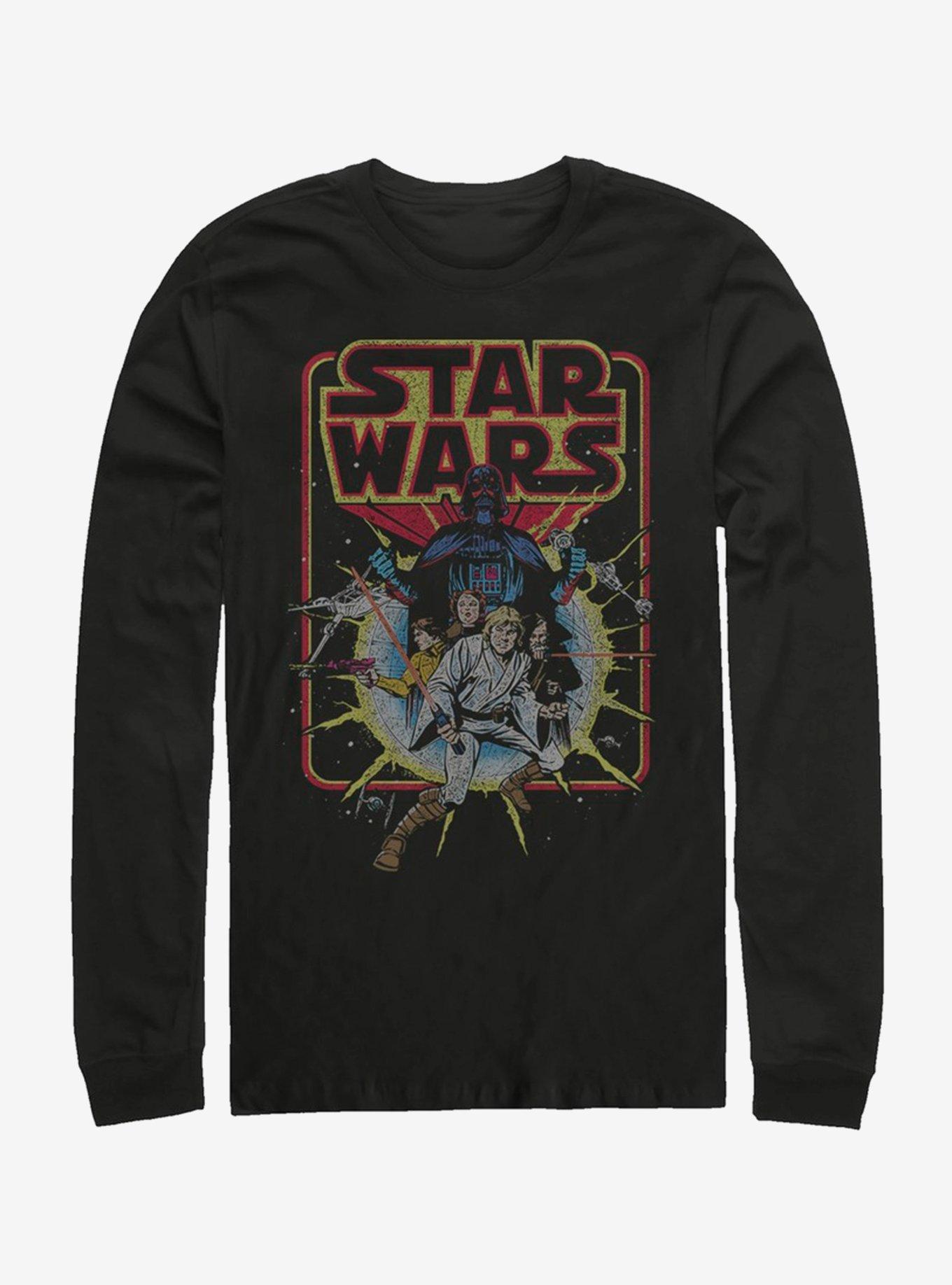 Star Wars Old School Comic Long-Sleeve T-Shirt, BLACK, hi-res
