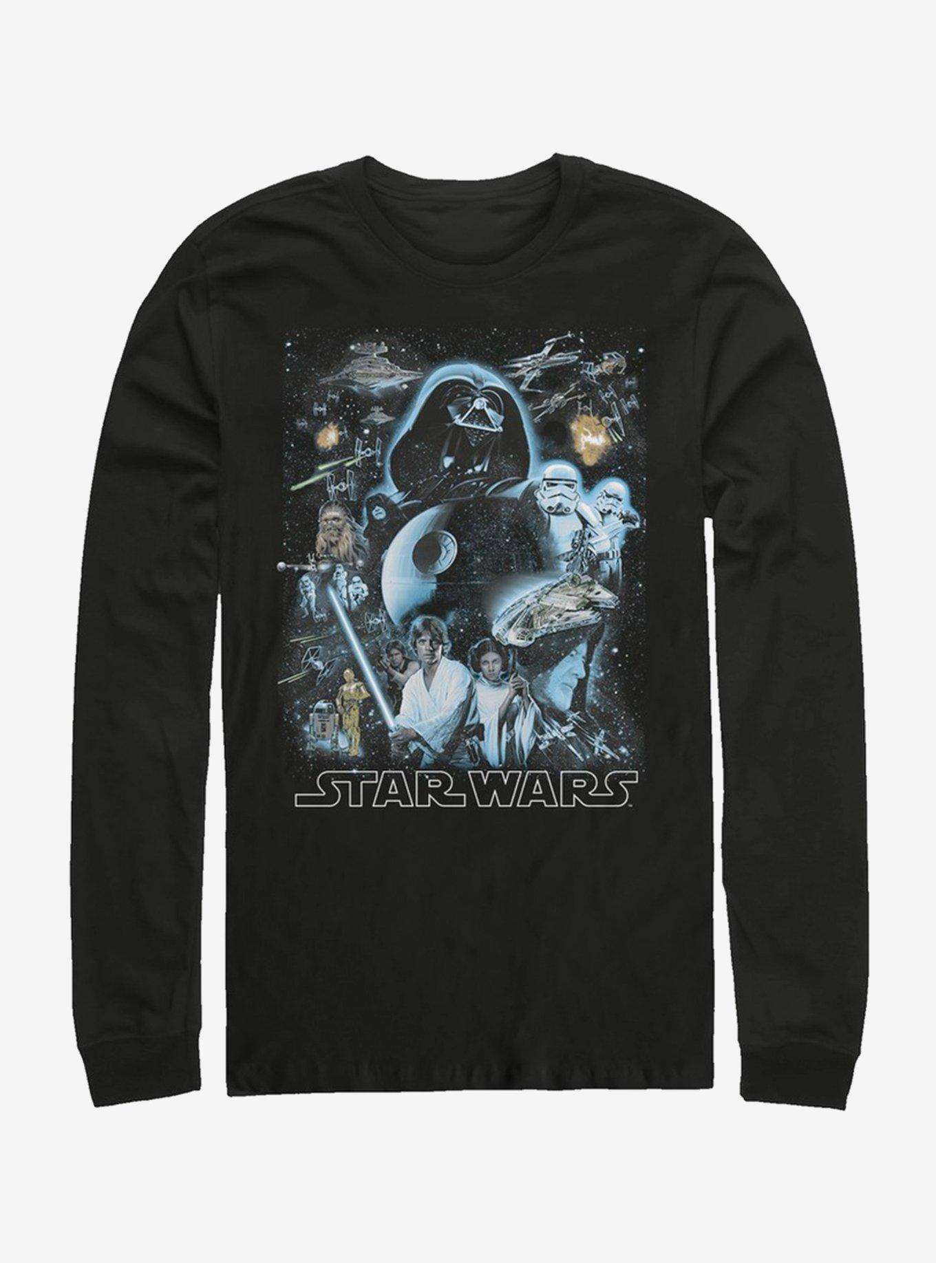 Star Wars Galaxy of Stars Long-Sleeve T-Shirt, BLACK, hi-res