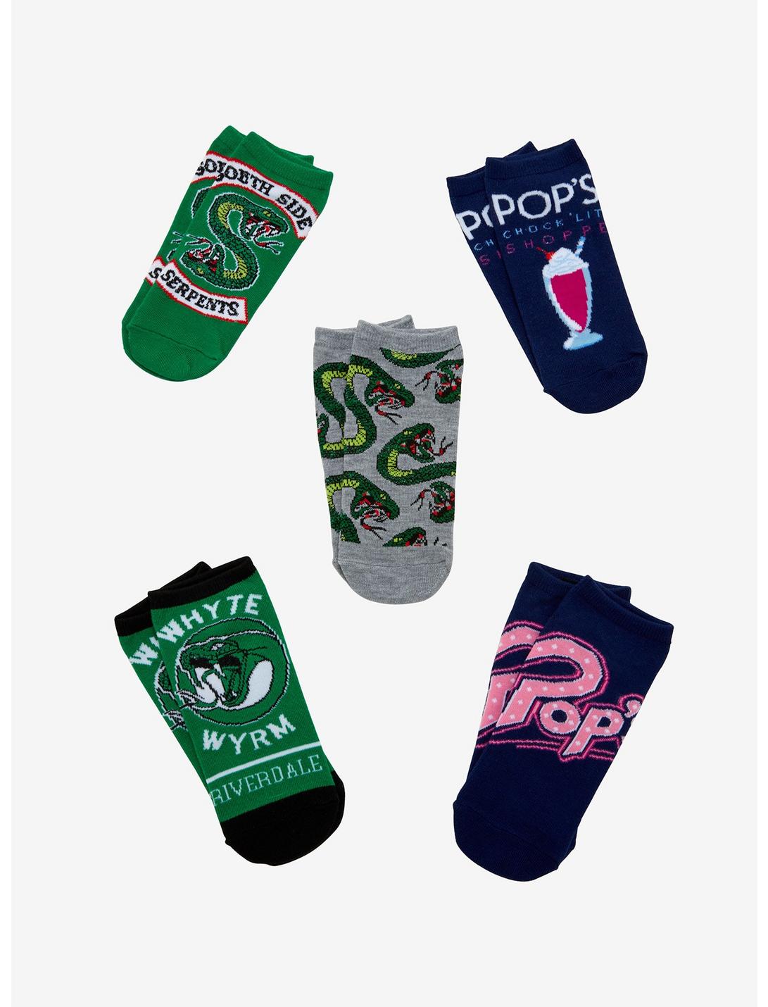 Riverdale Serpent & Pop's No-Show Socks 5 Pair, , hi-res