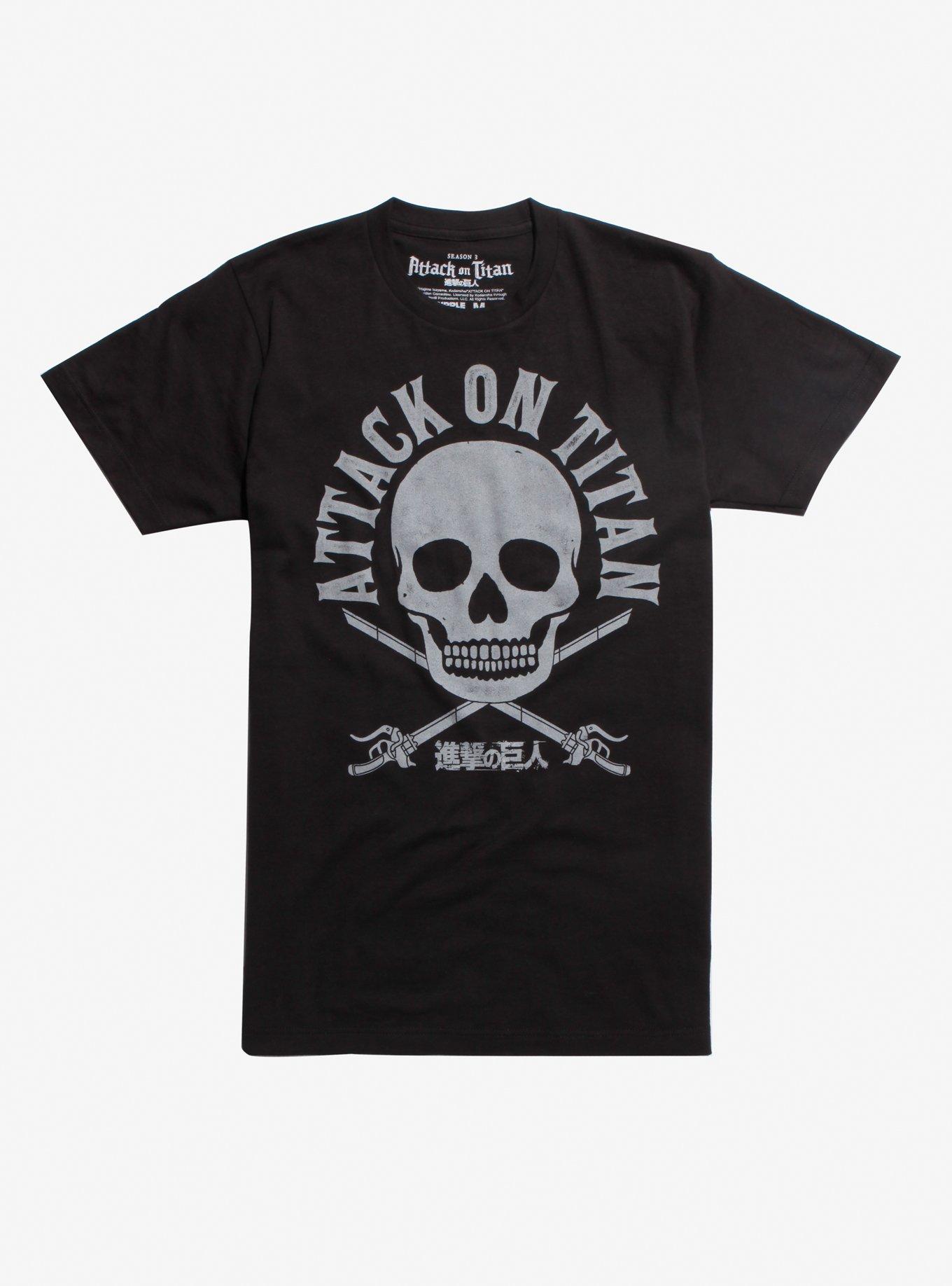 Attack On Titan Scout Skull T-Shirt, WHITE, hi-res