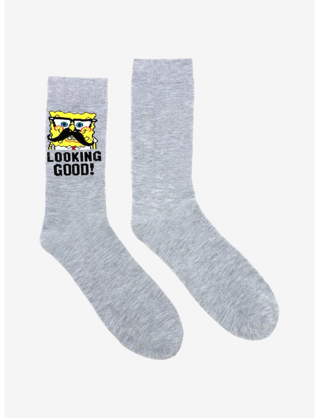 SpongeBob SquarePants Mustache Crew Socks, , hi-res