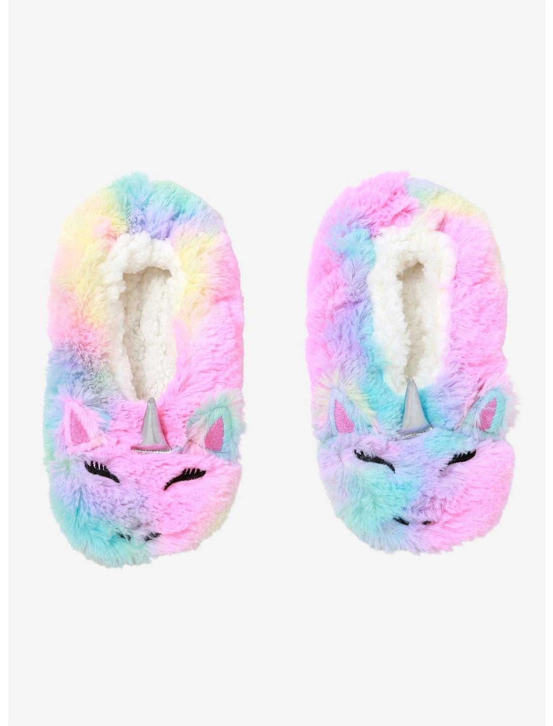 Rainbow Unicorn Cozy Slippers, , hi-res