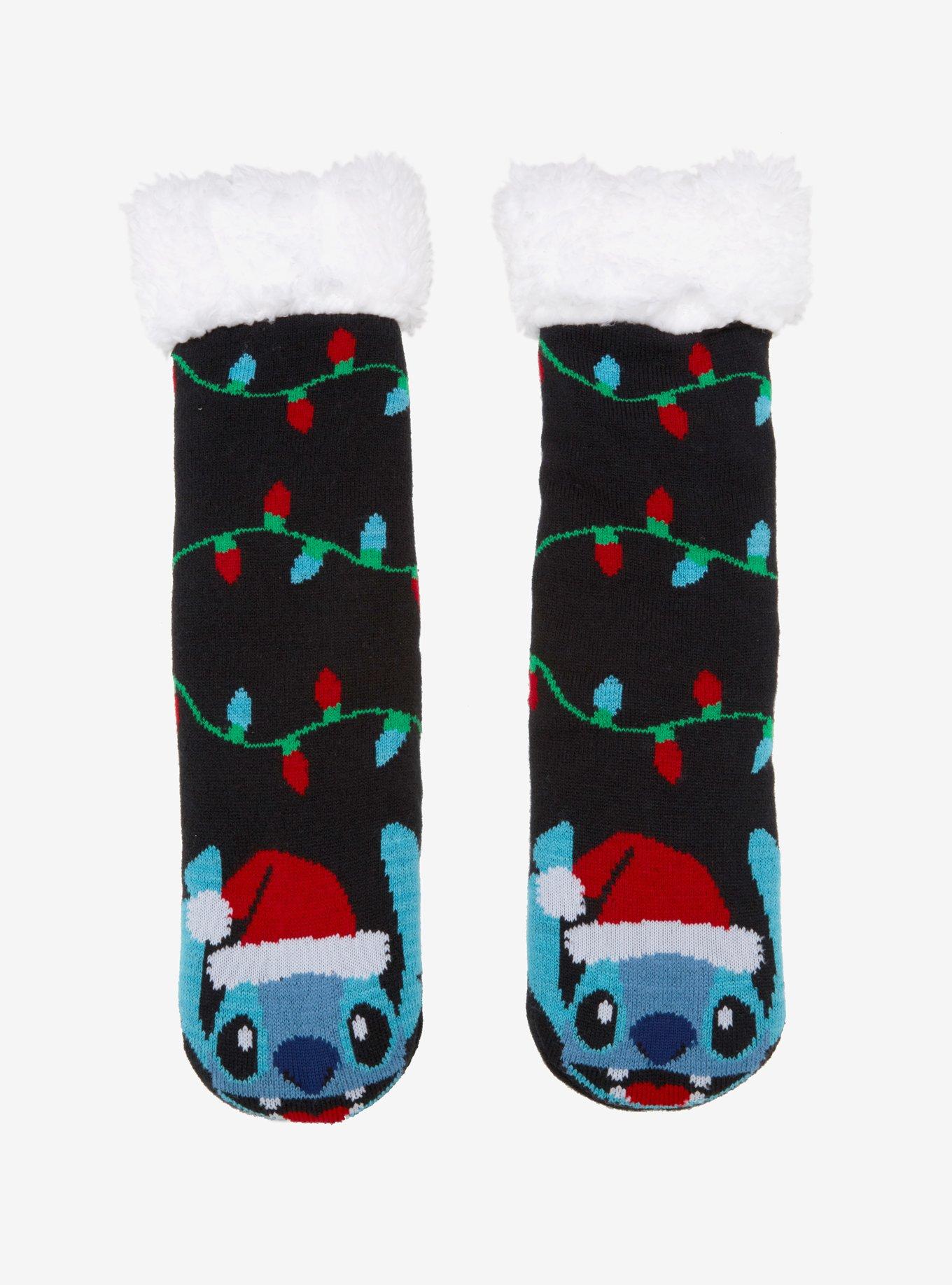 Disney Lilo & Stitch Santa Stitch Slipper Socks, , hi-res