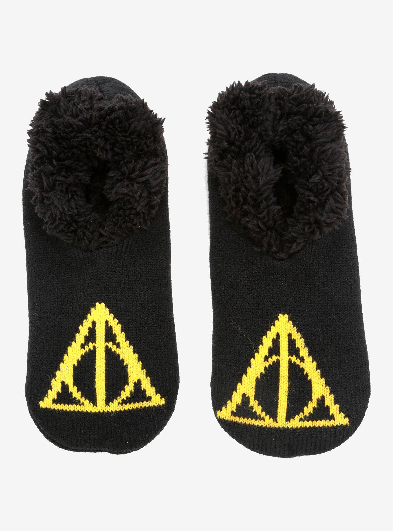 Harry Potter Deathly Hallows Cozy Slippers, , hi-res