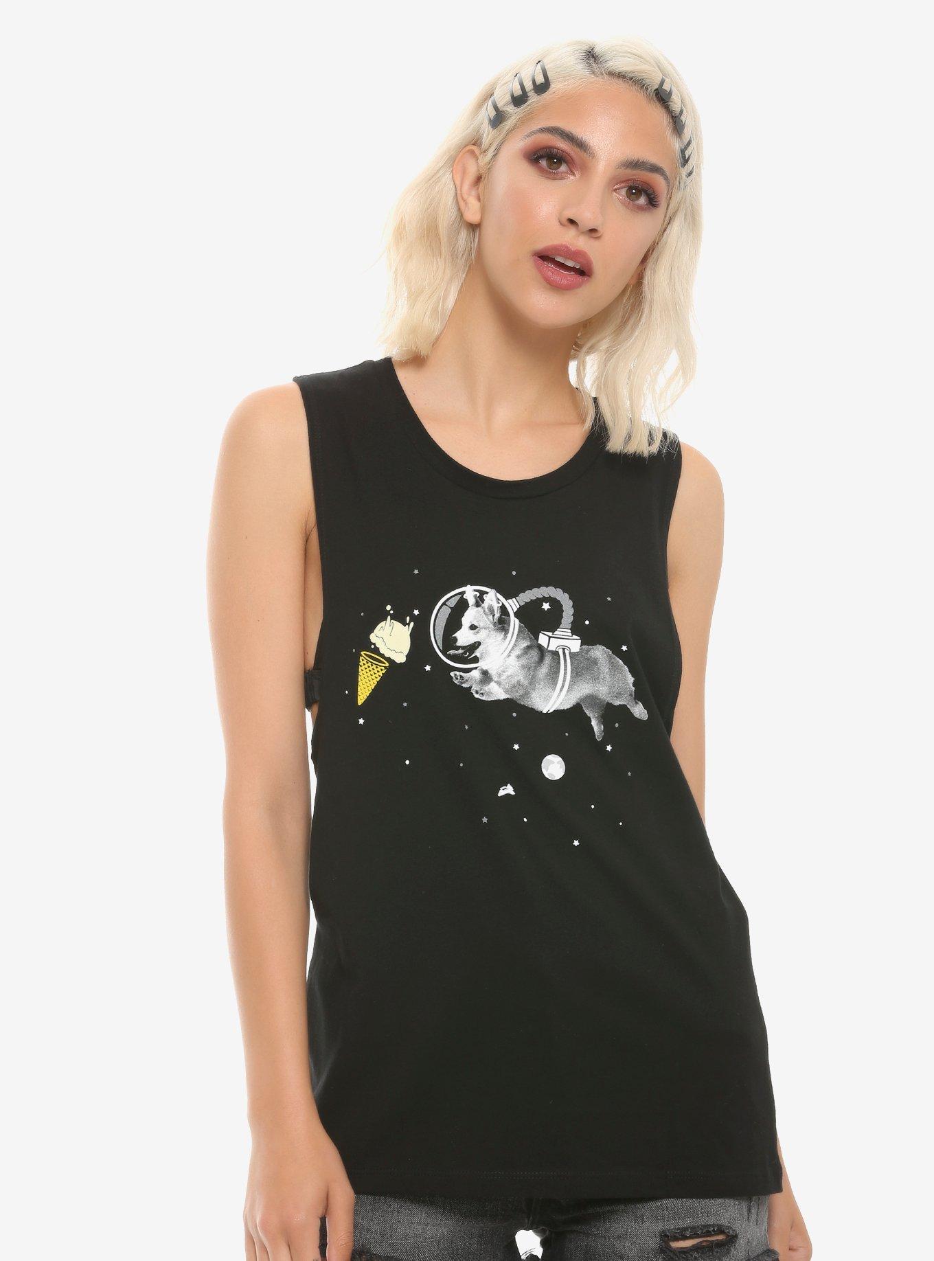 Corginaught Ice Cream Girls Muscle Top, WHITE, hi-res