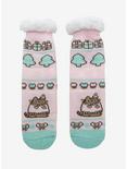 Pusheen Pink & Mint Slipper Socks, , hi-res