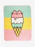 Pusheen Pastel Ice Cream Plush Throw Blanket, , hi-res