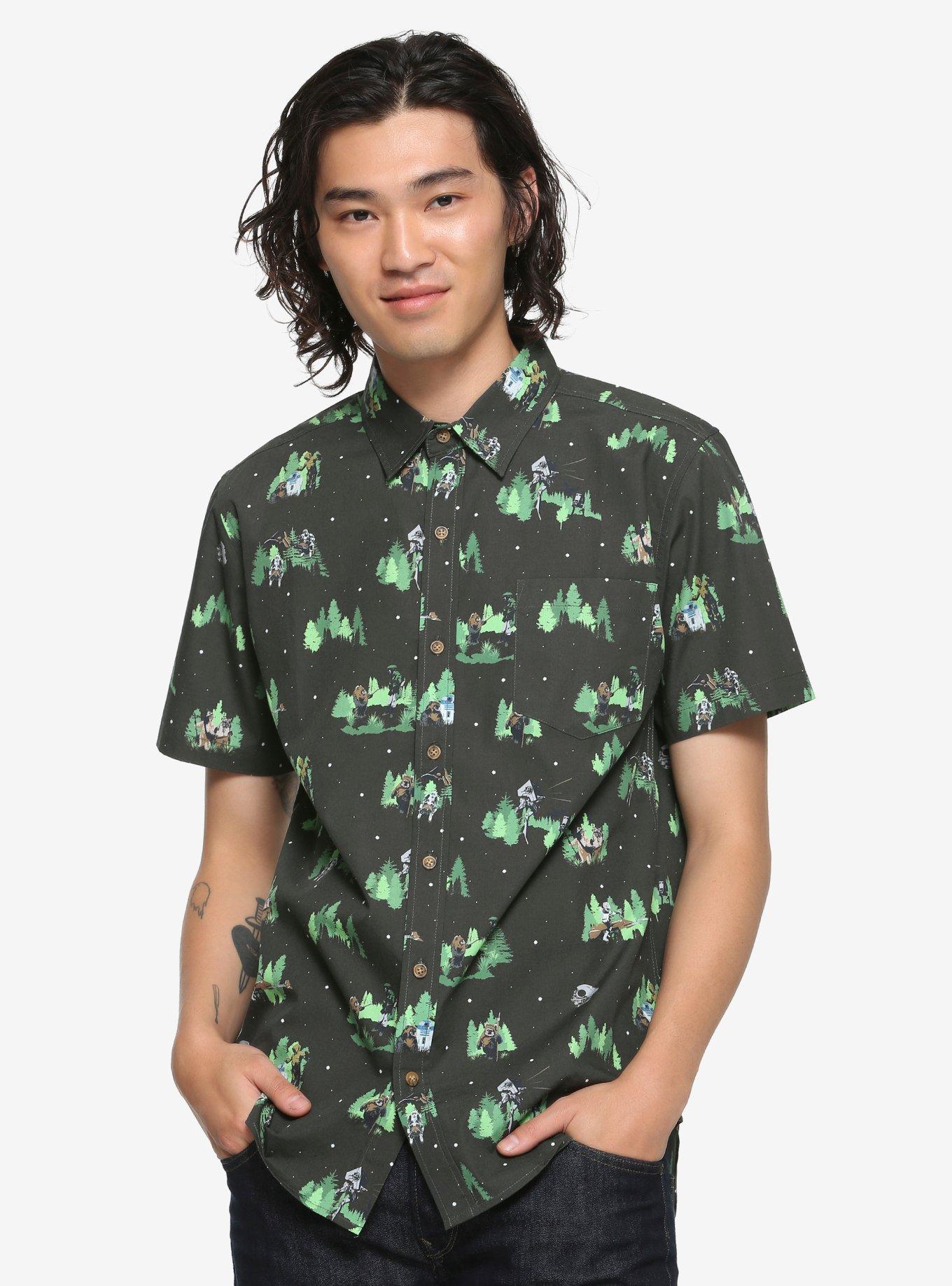Our Universe Star Wars Endor Allover Print Woven Button-Up