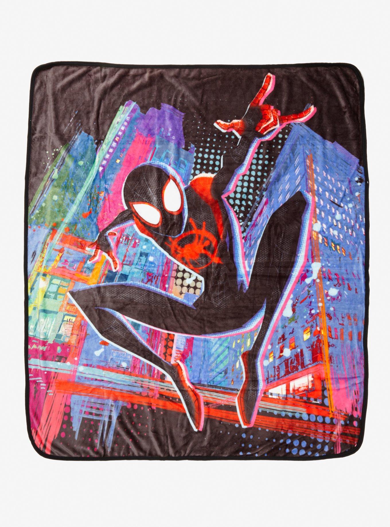 Marvel Spider Man Into The Spider Verse Miles Morales Throw Blanket