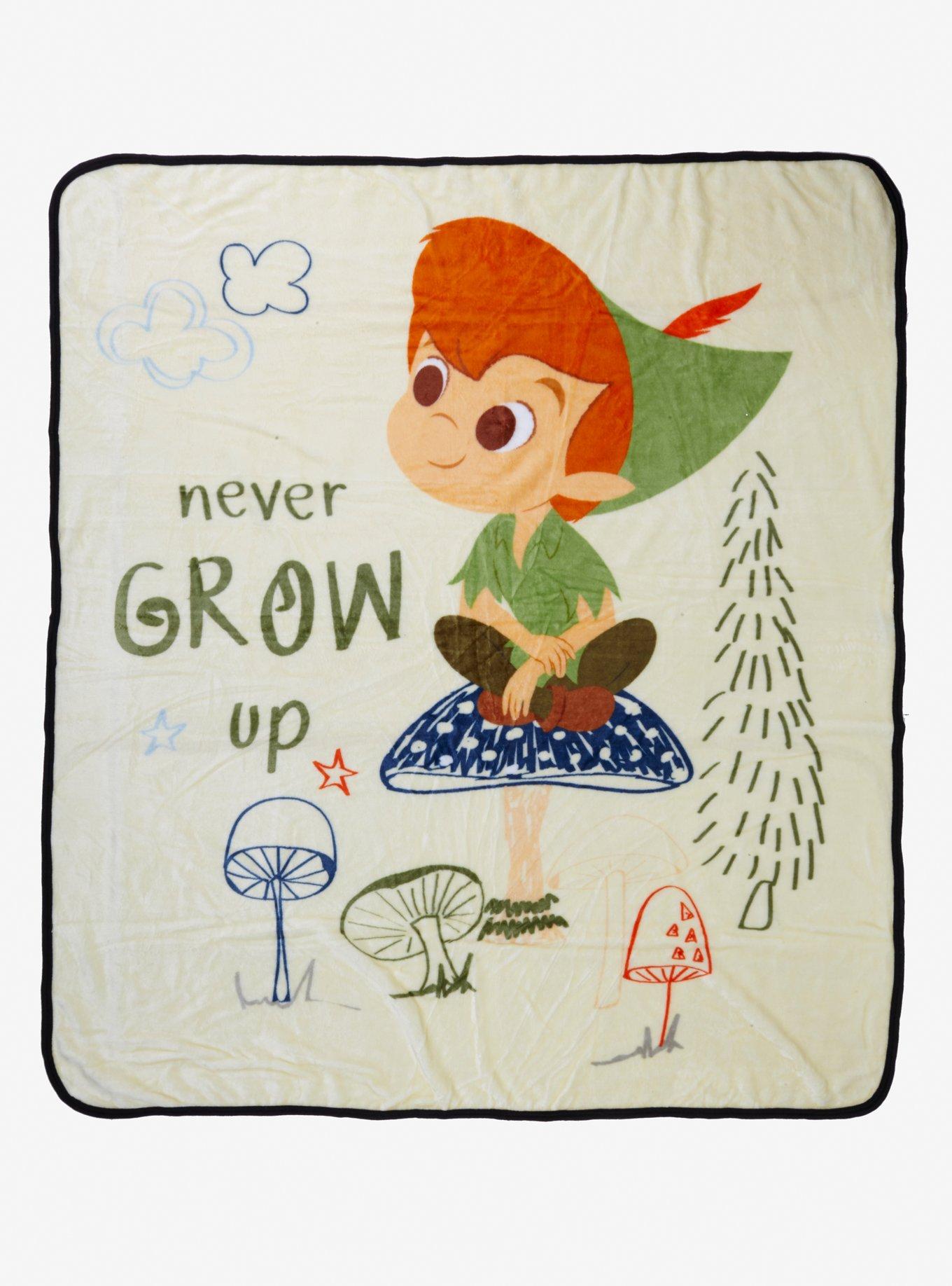 Disney Peter Pan Never Grow Up Throw Blanket