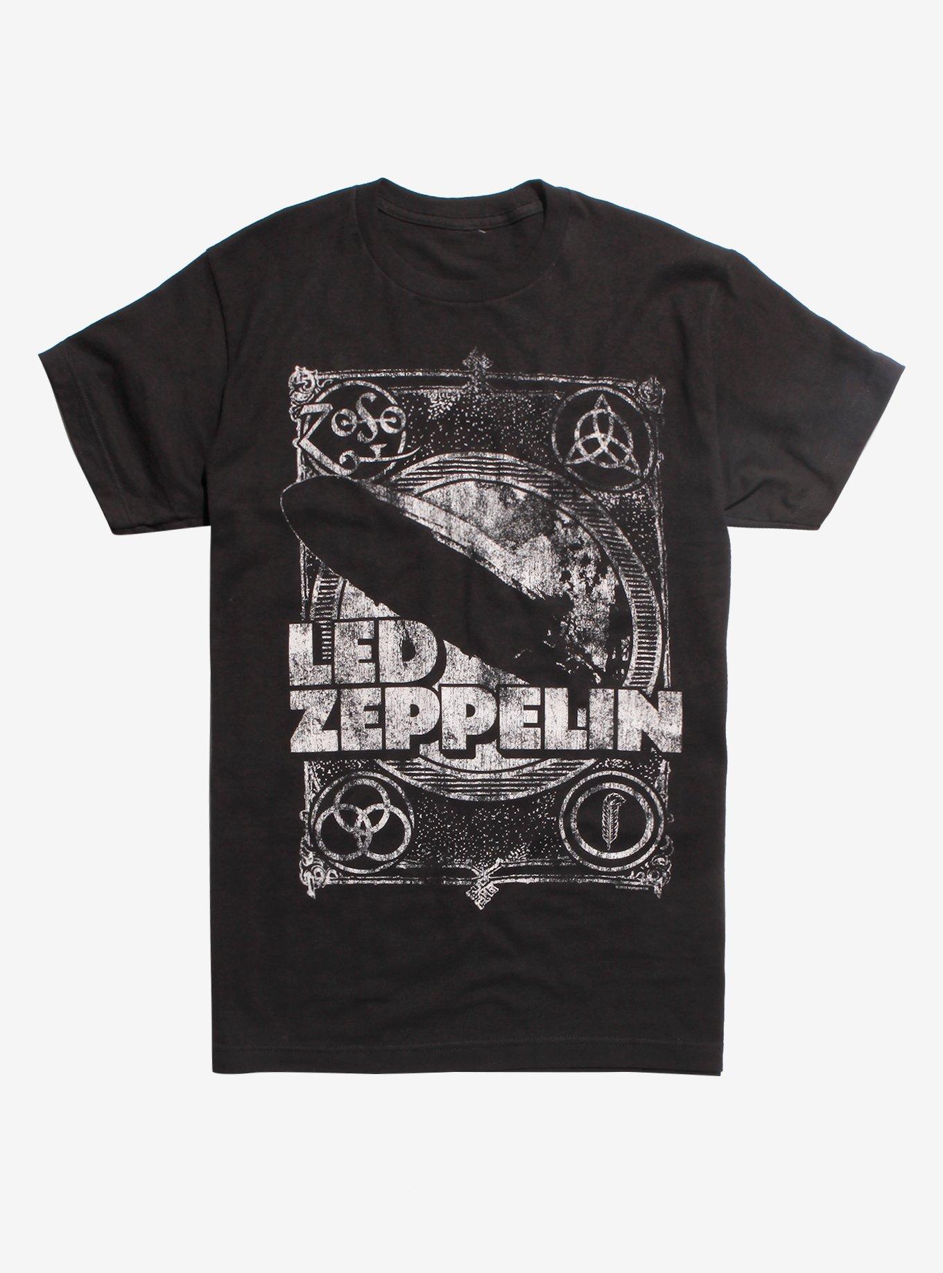 Led Zeppelin Zoso Blimp Distressed Print T-Shirt, BLACK, hi-res