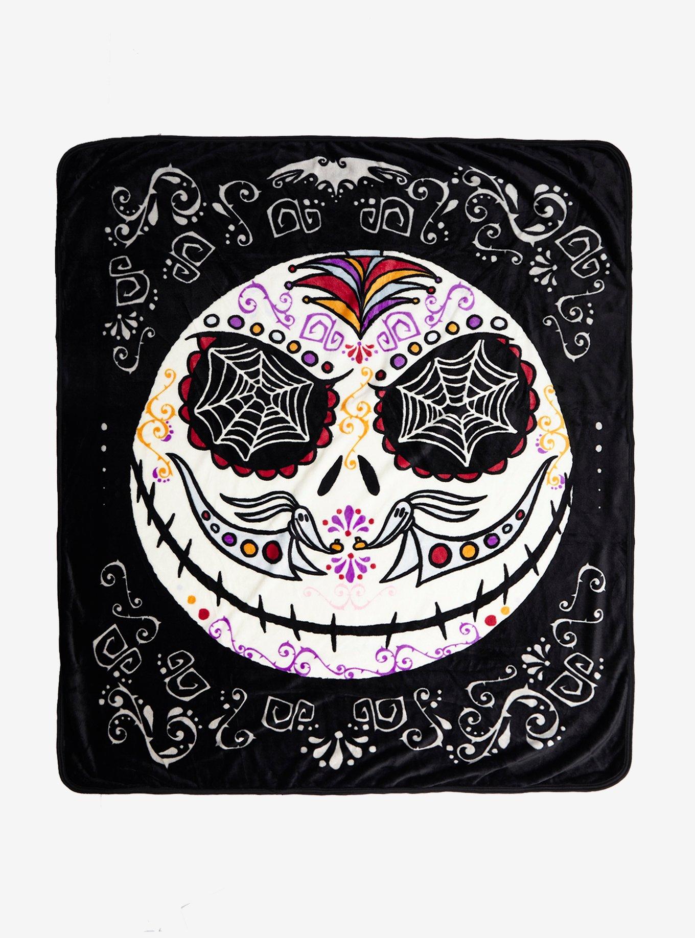 The Nightmare Before Christmas Sugar Skull Jack Plush Throw Blanket