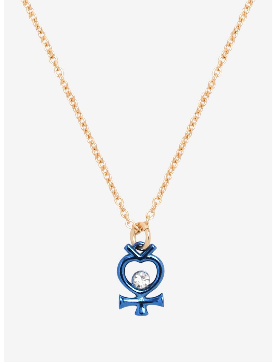 Sailor Moon Sailor Mercury Symbol Charm Necklace, , hi-res