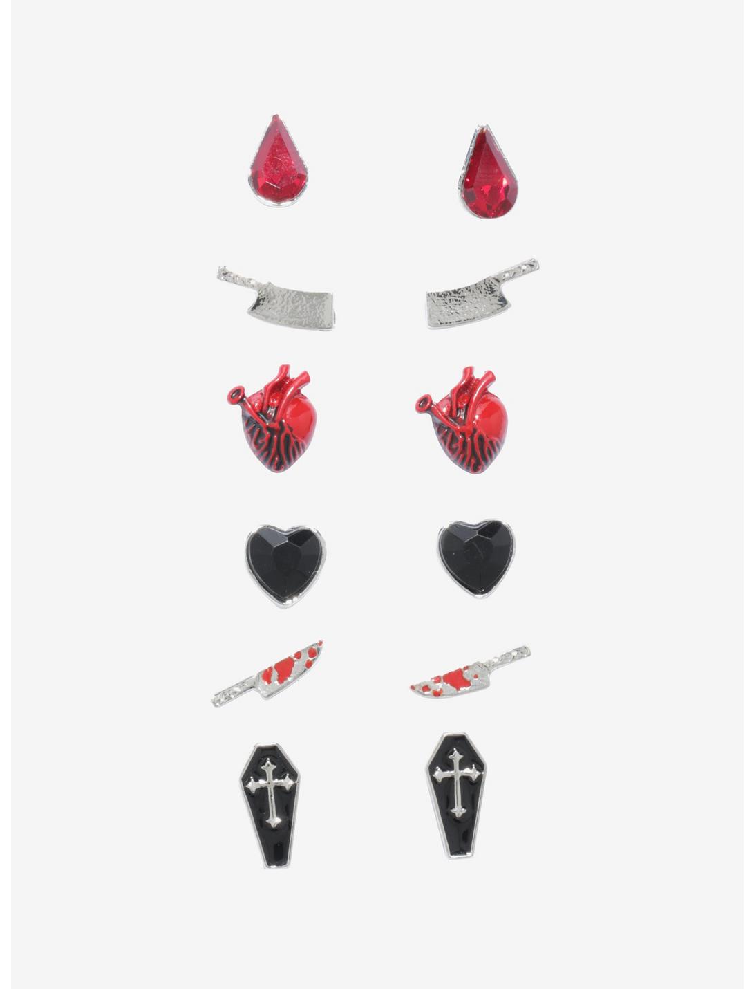 Heart Coffin Knife Earring Set, , hi-res
