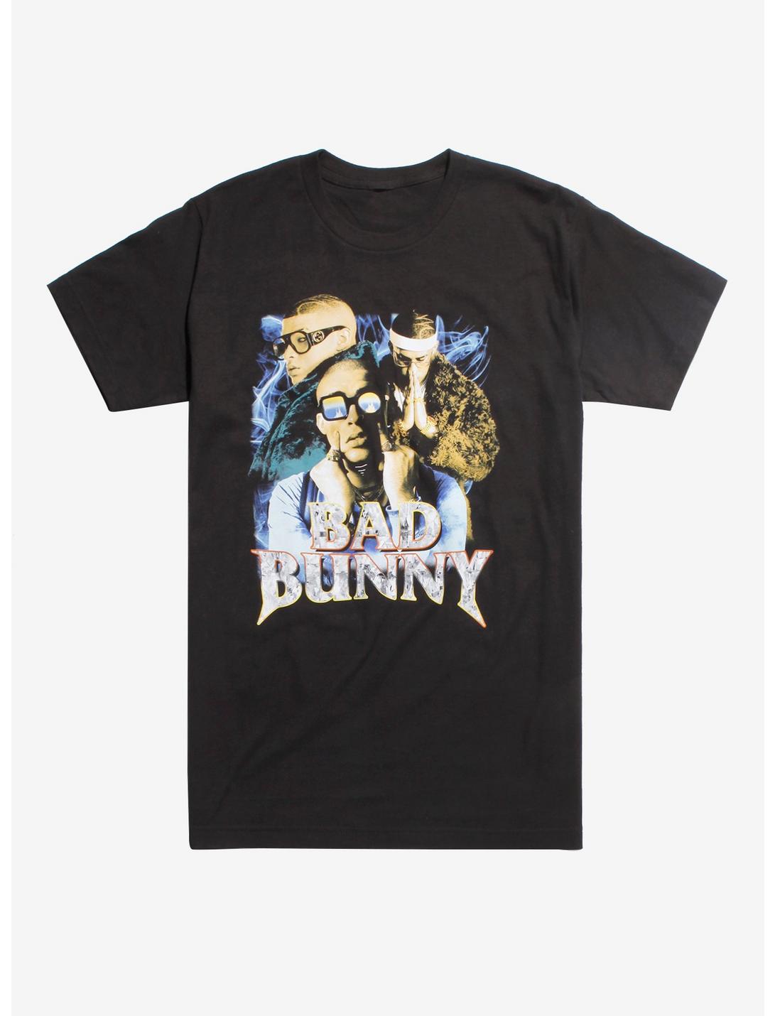 Bad Bunny Triple Photo T-Shirt, BLACK, hi-res