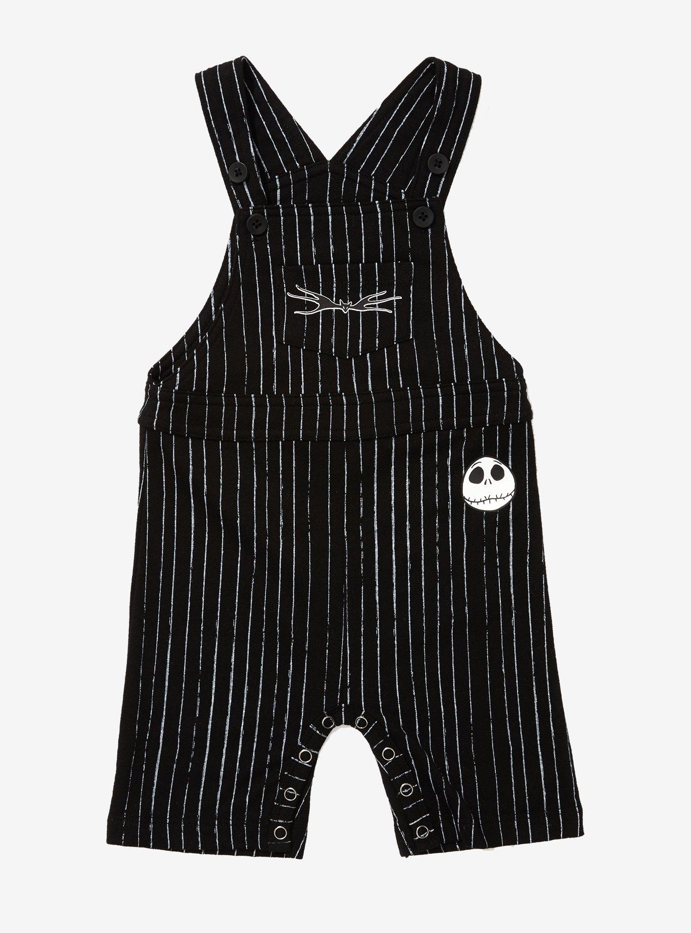 Disney The Nightmare Before Christmas Jack Skellington Pinstripe Infant Overall - BoxLunch Exclusive, BLACK, hi-res