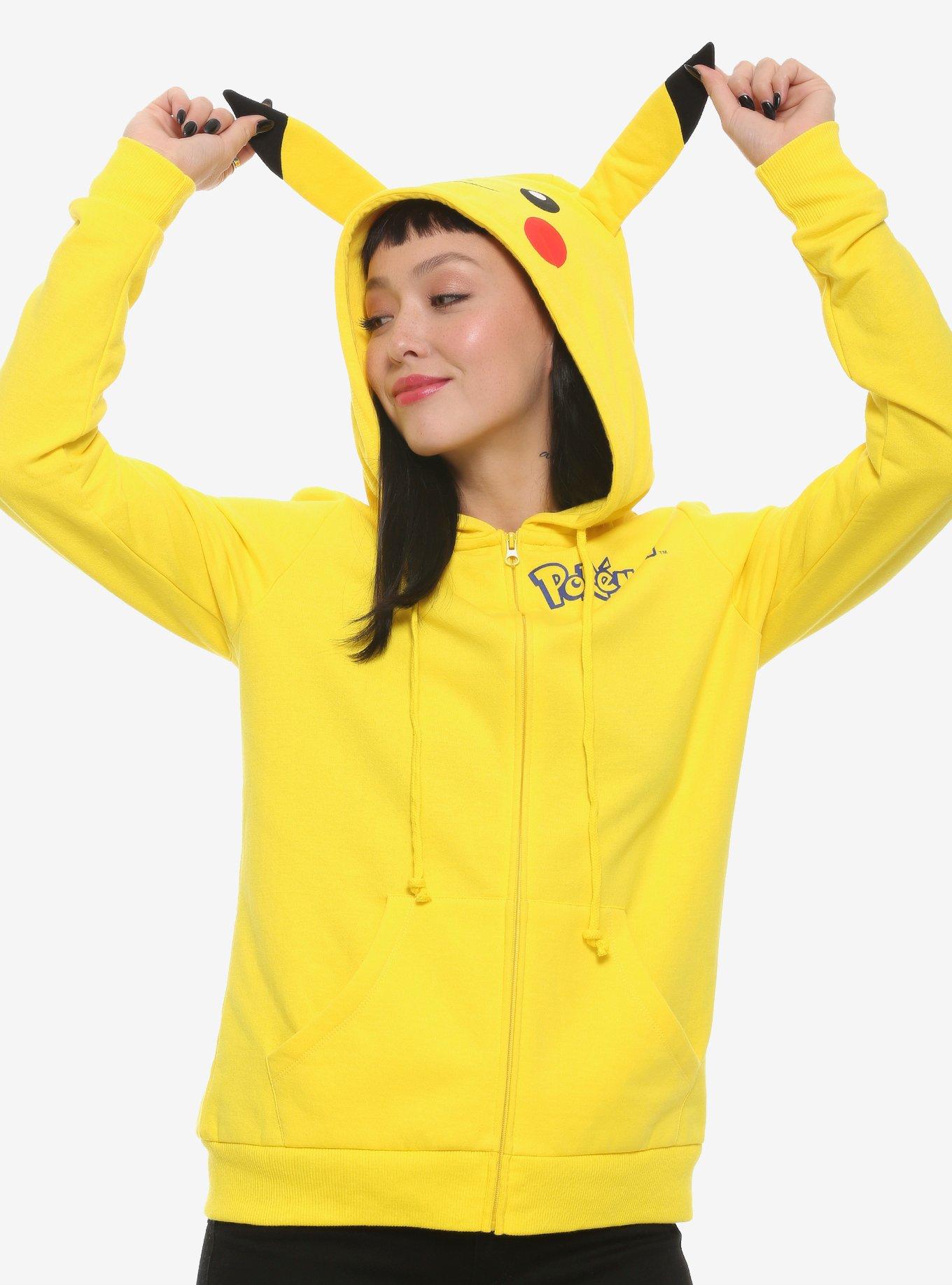 Pikachu crop online hoodie