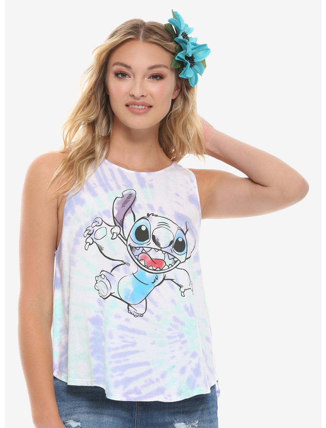 Disney Lilo & Stitch Leap Tie-Dye Girls Tank Top, GREEN, hi-res