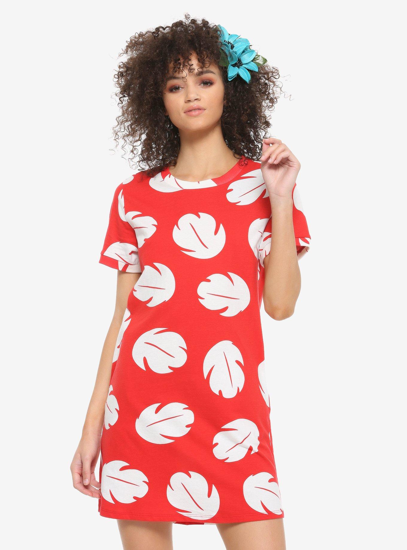 Disney Lilo & Stitch Lilo T-Shirt Dress, RED, hi-res