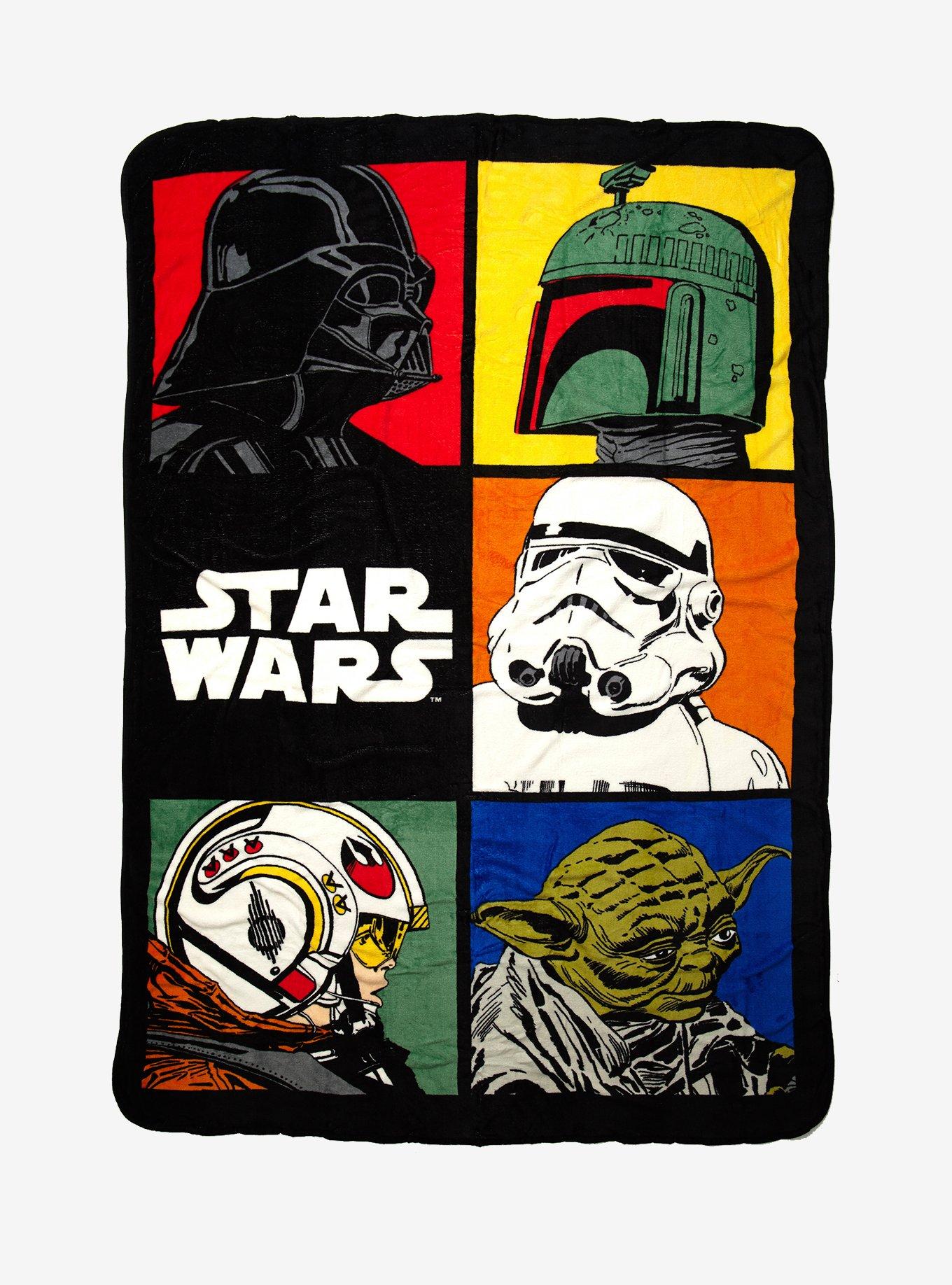 Star Wars Character Grid Plush Throw Blanket | BoxLunch