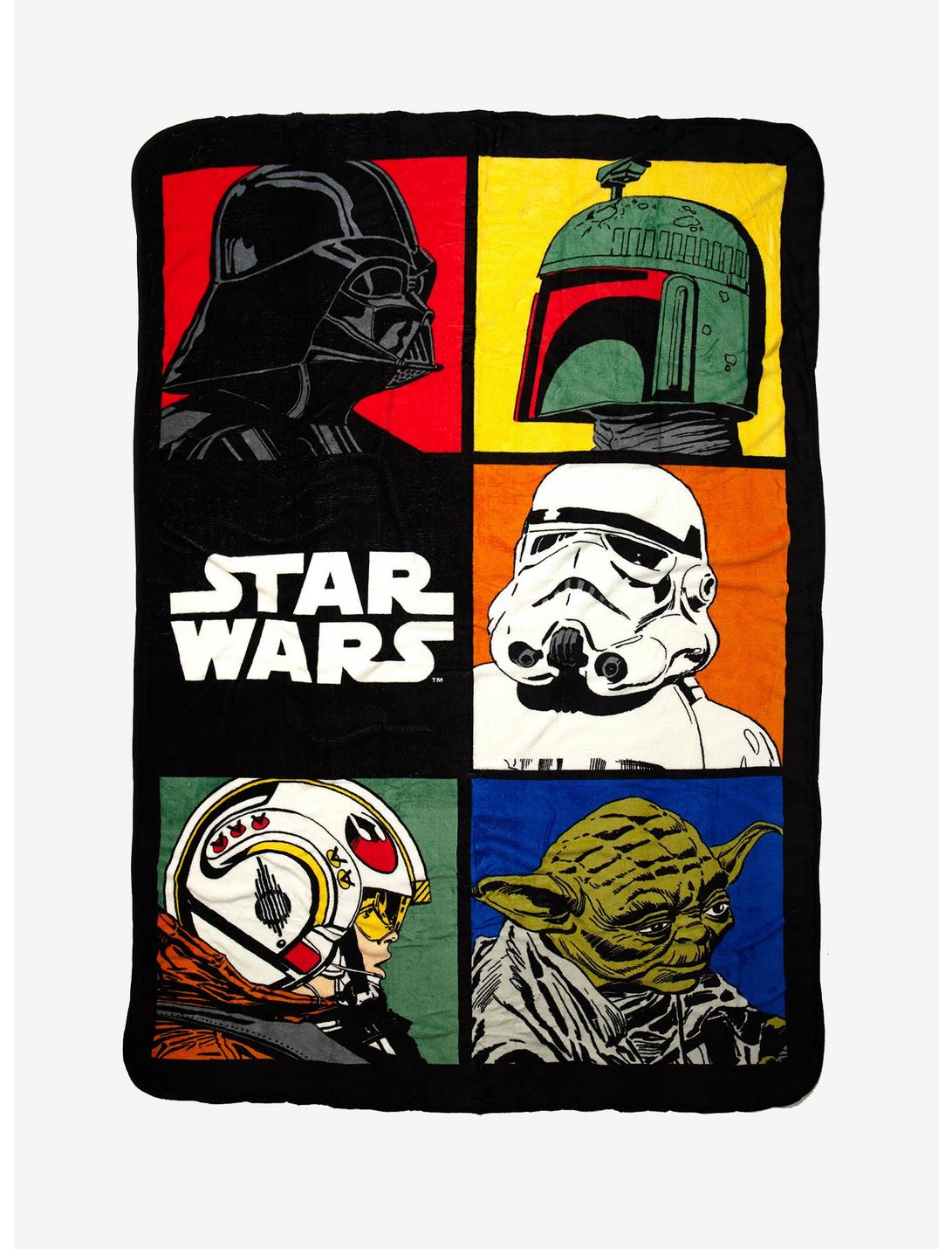 Star Wars Character Grid Plush Throw Blanket, , hi-res