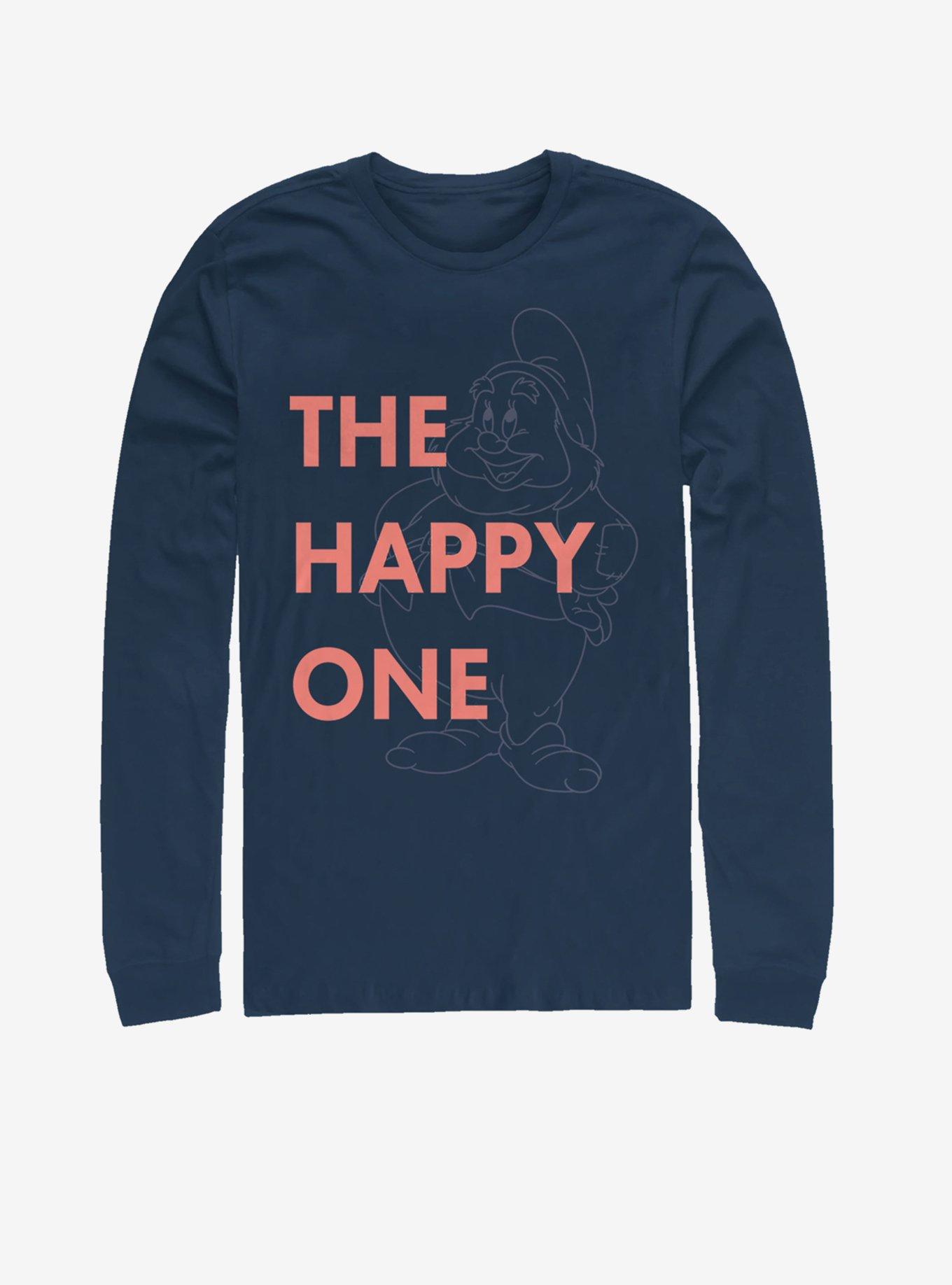Disney Snow White One Happy Dwarf Long-Sleeve T-Shirt, NAVY, hi-res