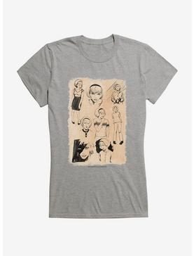 Chilling Adventures Of Sabrina Sketches Girls T-Shirt, HEATHER, hi-res