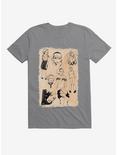 Chilling Adventures Of Sabrina Sketches White T-Shirt, STORM GREY, hi-res