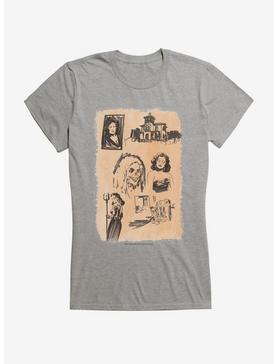 Chilling Adventures Of Sabrina Horror Sketches Girls T-Shirt, HEATHER, hi-res