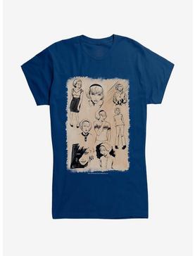 Chilling Adventures Of Sabrina Sketches Girls T-Shirt, NAVY, hi-res