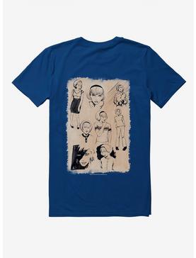 Chilling Adventures Of Sabrina Sketches White T-Shirt, NAVY, hi-res
