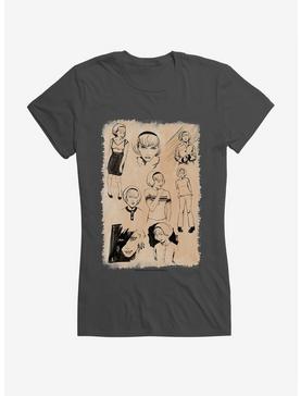 Chilling Adventures Of Sabrina Sketches Girls T-Shirt, CHARCOAL, hi-res