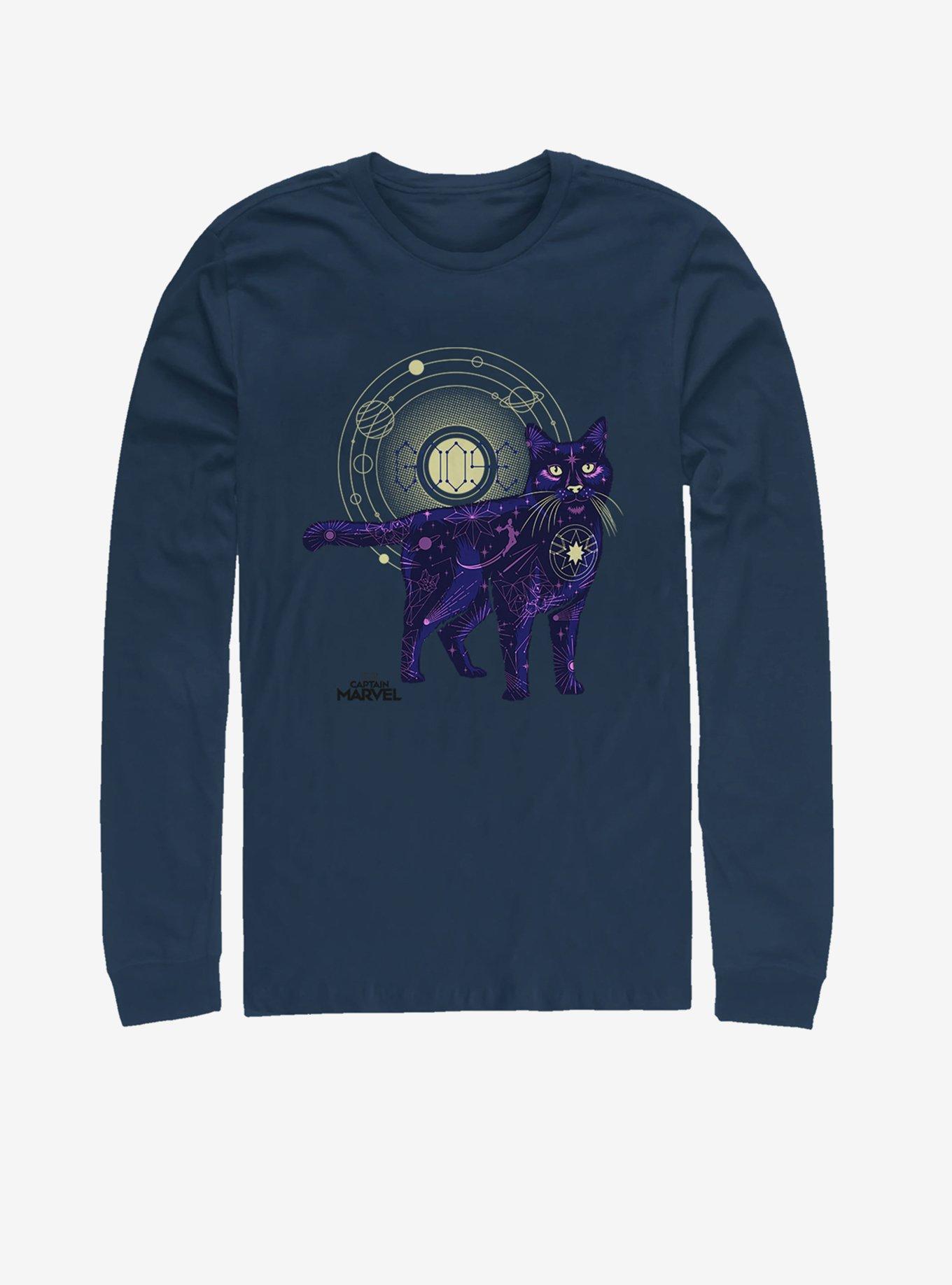 Marvel Captain Marvel Ghost Cat Long-Sleeve T-Shirt, NAVY, hi-res