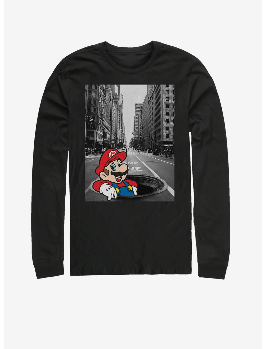 Super Mario Street Thinker Long-Sleeve T-Shirt, BLACK, hi-res