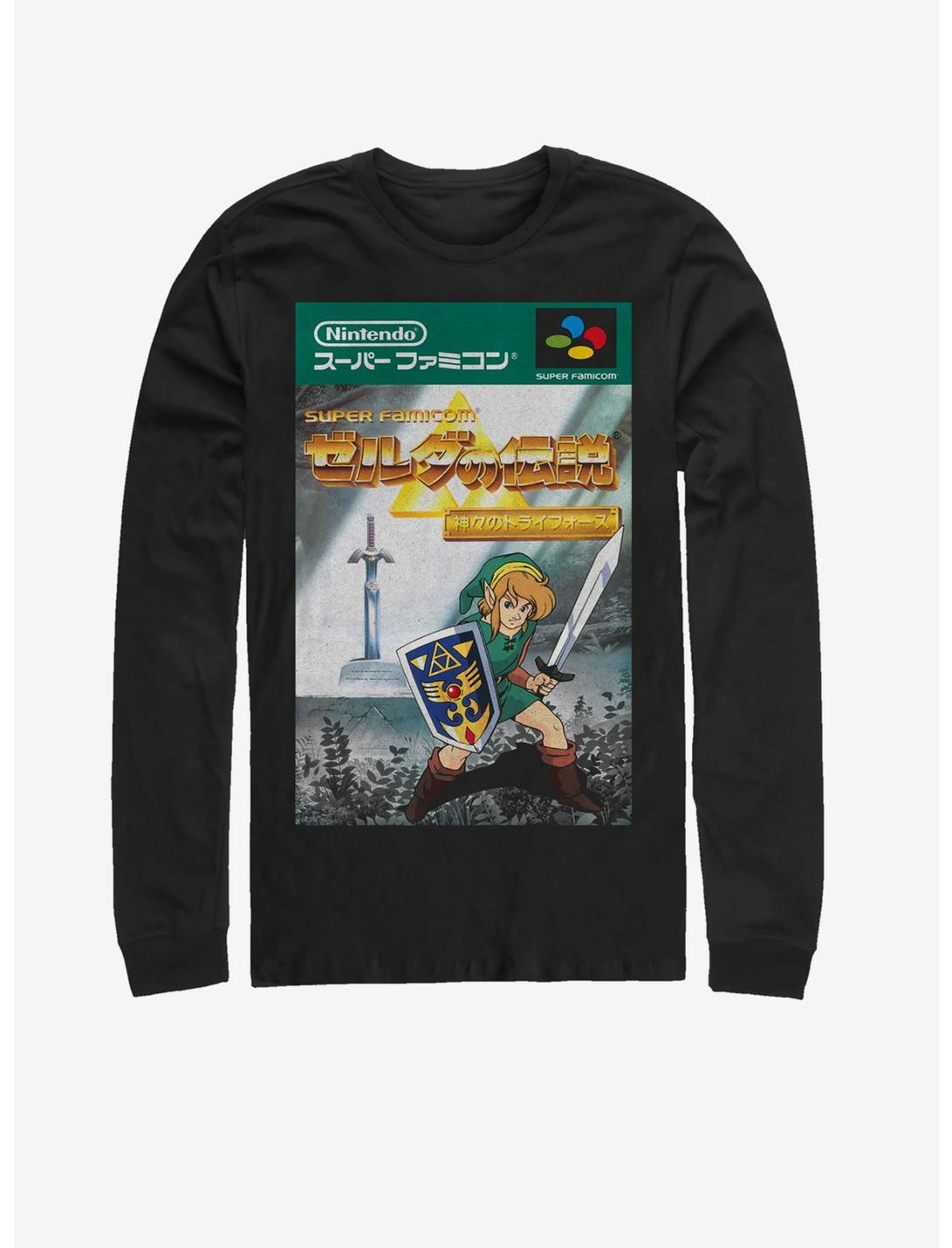 Legend of Zelda Japanese Cover Long-Sleeve T-Shirt, BLACK, hi-res