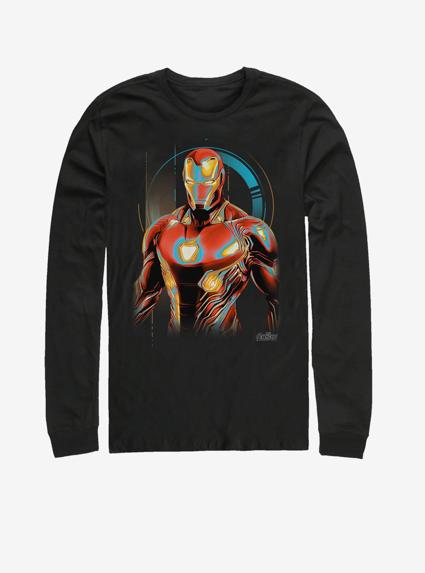 Marvel Iron Man Glow Long-Sleeve T-Shirt - BLACK | BoxLunch