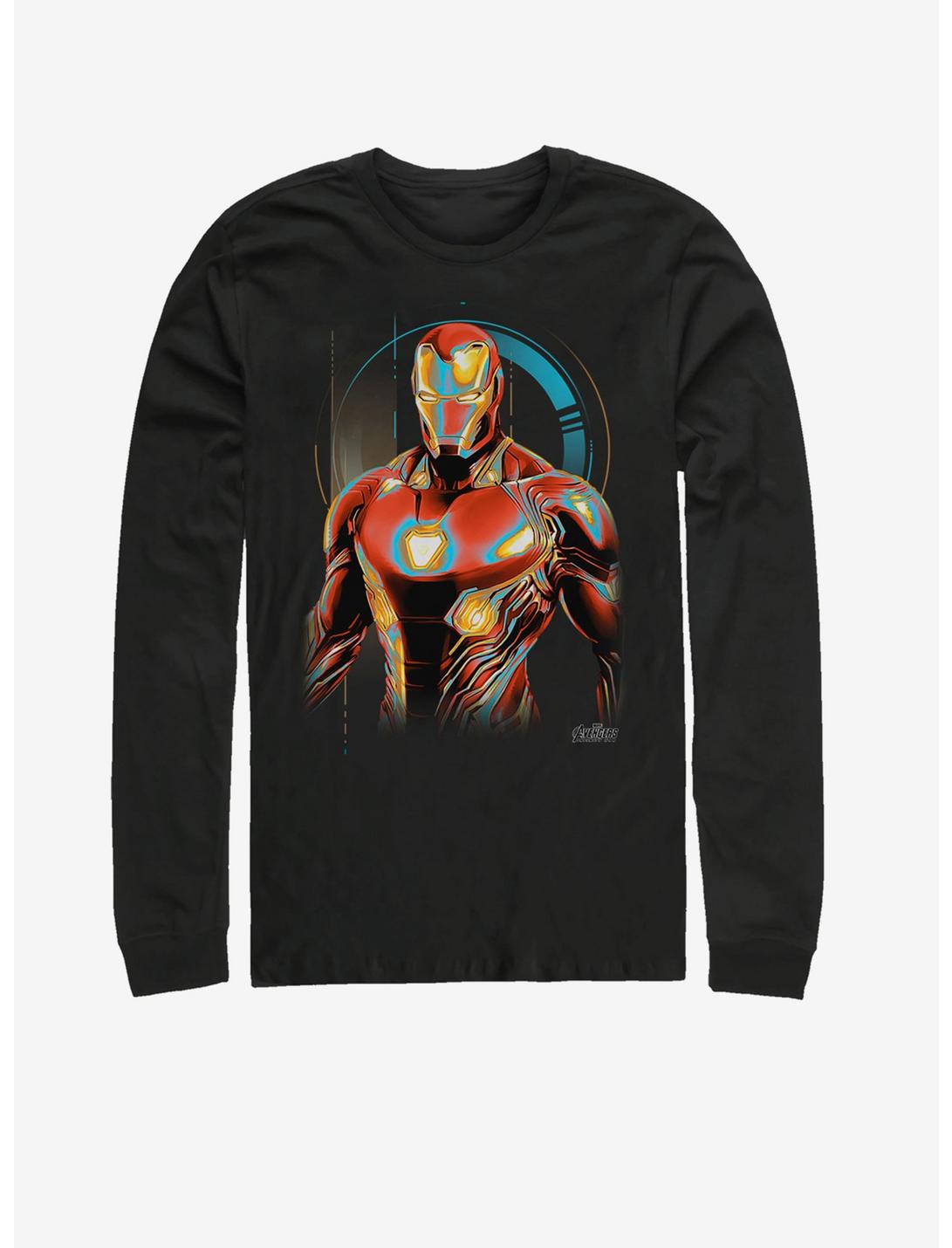 Marvel Iron Man Glow Long-Sleeve T-Shirt, BLACK, hi-res