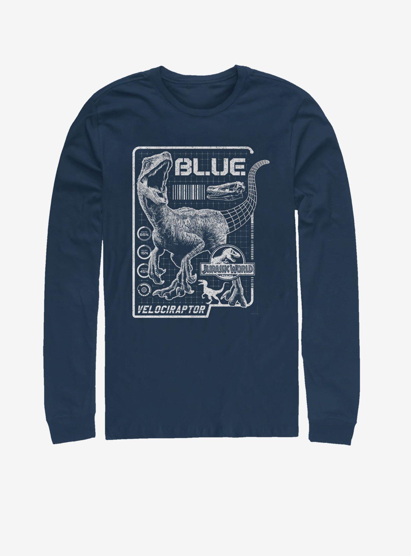 Jurassic Park Jurassic Raptor Blue Print Long-Sleeve T-Shirt, , hi-res