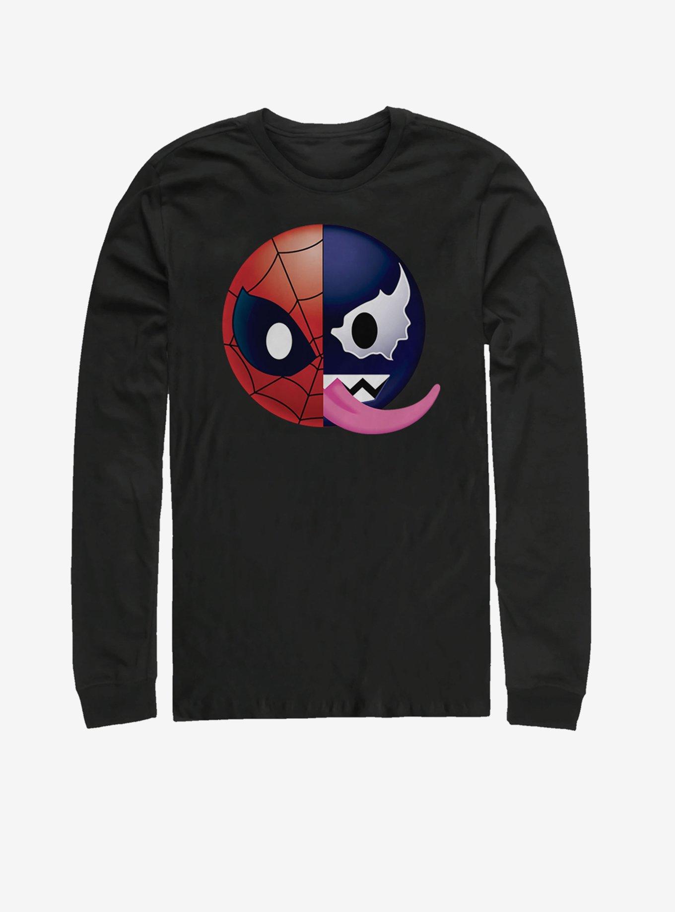 Marvel Spiderman Venom Venoman Emoji Long-Sleeve T-Shirt, , hi-res