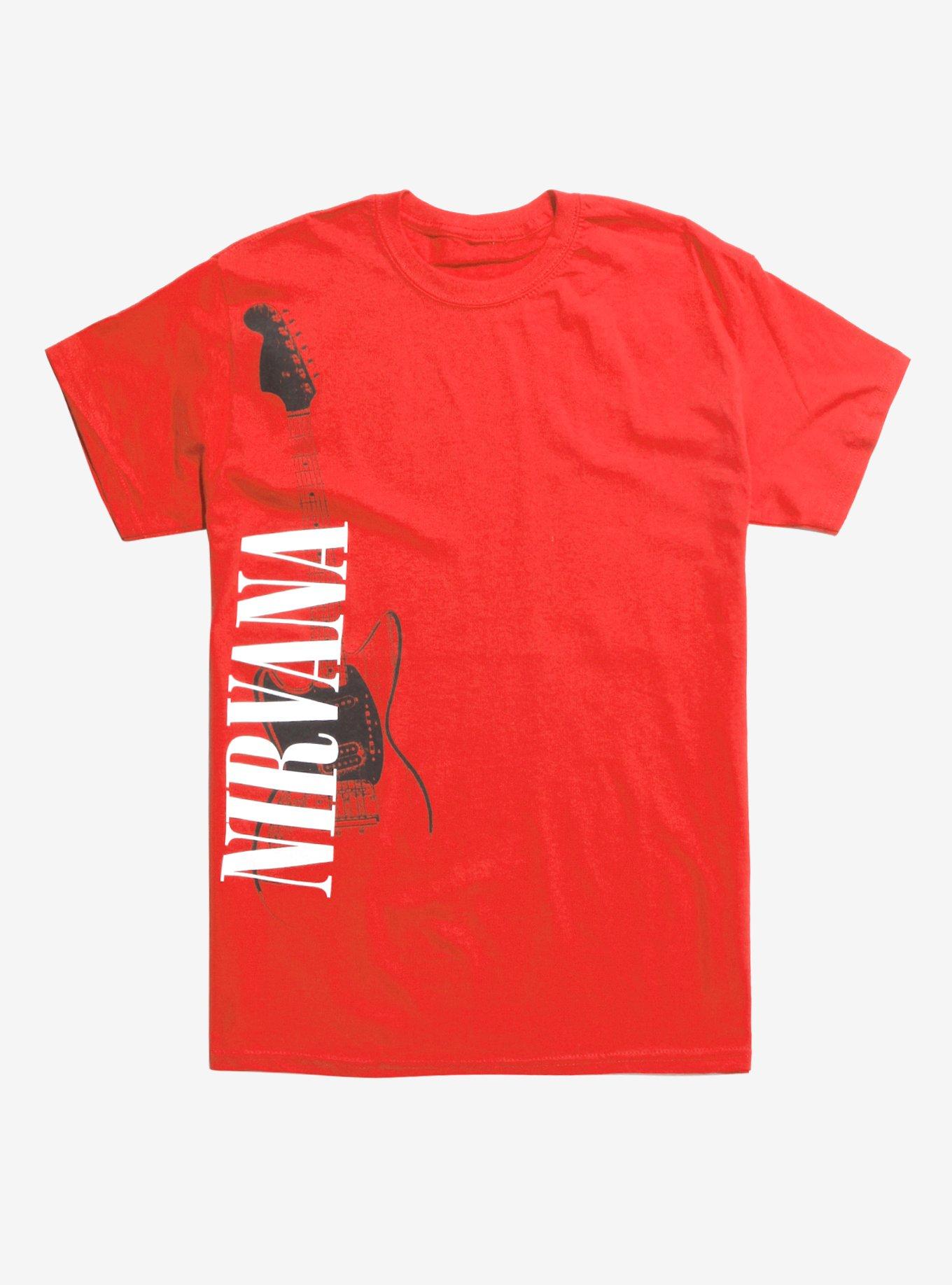 Nirvana Guitar T-Shirt, RED, hi-res